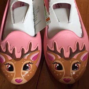Size 13 Girls Croc flats NWT